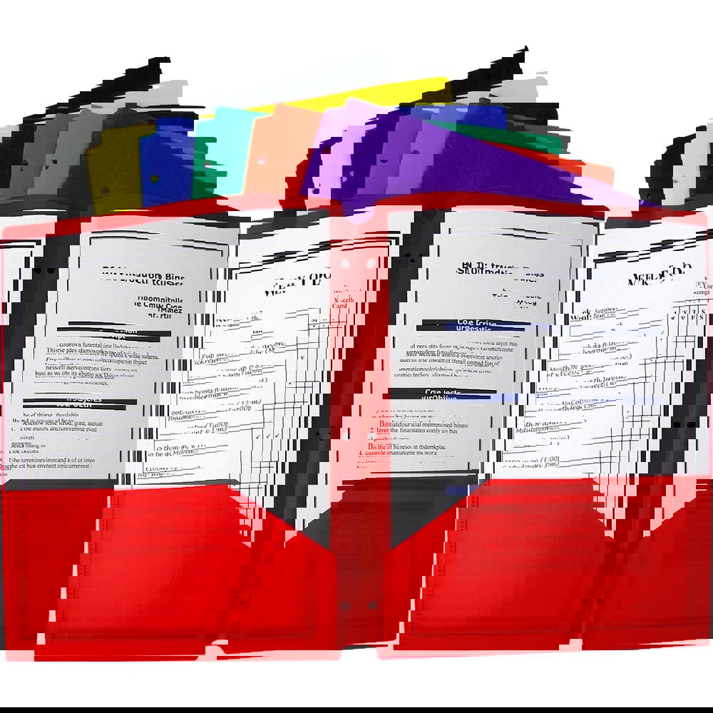 Portfolios, Report Covers & Pocket Binders; Color: Assorted ; Overall Width: 9 ; Overall Length: 11.00 ; Material: Polypropylene